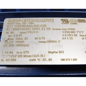 Nouveau Moteur à Engrenages Hélicoïdaux AC Original pour R17 DRN80M4/BE1HR 0.75KW IE3 avec Frein pour l'Automatisation Industrielle - Product Image 3