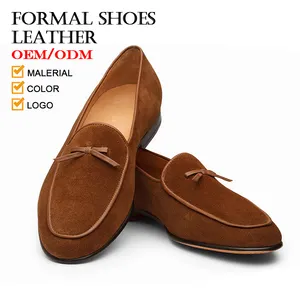 Сделано в Китае кожаные мужские лоферы коричневая замшевая мужская повседневная обувь