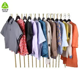 fashion ladies second hand office clothing summer blouses female women mixed used clothes cotton blouse bales in bulk pakistan c