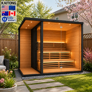 Sauna extérieur traditionnel finlandais Kaitong en <span class=keywords><strong>bois</strong></span> de cèdre massif, chauffé au <span class=keywords><strong>bois</strong></span>, pour 1, 2, 3 ou 4 personnes - Product Image 1