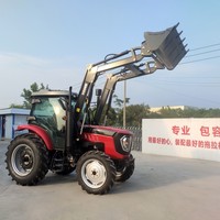 Chargeur frontal pour tracteur agricole avec pelle arrière, doté d'un moteur et d'une grande productivité