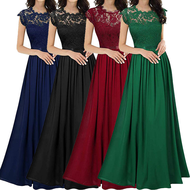 Blue and Peach Bridesmaid Dresses - Elegant Party Wear