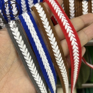 Atacado Estilo Étnico Trançado Corda Plana Cadarços Algodão Cintura Corda Pull Rope Elastic Shoe Laces