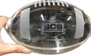 एचडीडब्ल्यू फैक्टरी थोक उच्च गुणवत्ता वाली क्रिस्टल बॉल कस्टम लोगो खेल प्रतियोगिता के लिए K9 क्रिस्टल फुटबॉल ट्रॉफी के साथ - Product Image 2