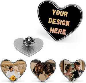 Pins de Solapa de Esmalte Duro de Metal con Diseño de Corazón Personalizado, con Foto, Nombre o Logotipo, para Regalo de Amigos, para Ropa - Product Image 1