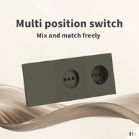 Interruptores y Enchufes de Pared WESA Ultrafinos con Botón Pulsador de 1/2/3 Vías, Enchufe Europeo de 1/2 Vía, Combinación Libre, Diseño Moderno de Lujo