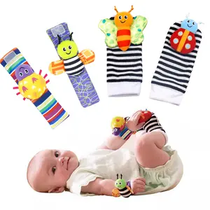 Wholesale Wrist Rattle Foot Finder Socks Baby Infant 3-6 To 12 Months Rattle Socks Toys