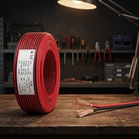 Câble électronique double parallèle 2 conducteurs rouge et noir, norme américaine 2468, 24AWG, isolation PVC, cordon d'alimentation pour lampe LED