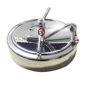 Tapa <span class=keywords><strong>de</strong></span> inspección <span class=keywords><strong>de</strong></span> acero inoxidable sanitario <span class=keywords><strong>de</strong></span> grado alimenticio DN150 sin presión con mirilla completa para tanque - Product Image 4