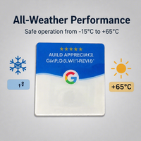 Carte de table en acrylique personnalisable avec 16 options de langues, carte NFC vierge pour avis Google, réinscriptible 100 000 fois, boostez vos avis à 5 étoiles