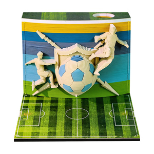 Bloc-notes 3D Match de Football, <span class=keywords><strong>Calendrier</strong></span> de Bureau Football, Papeterie Sportive Surf, Décoration Maison et Bureau, Cadeau de Luxe pour Homme et Garçon, Anniversaire - Product Image 1