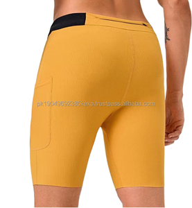Pantalones Cortos Deportivos de Compresión para Hombre, Tipo Cargo, Tejido de Poliéster/Algodón, Color Sólido, para Gimnasio, Ciclismo, Running, Ajustados, Servicio OEM - Product Image 1
