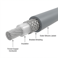 Cable de Silicona Ultraflexible de Alta Temperatura 12AWG 14AWG con Núcleo de Cobre Estañado para Batería de Bicicleta Eléctrica