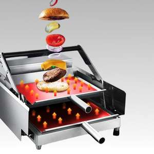 Machine à griller les hamburgers commerciale compacte automatique double couche pour poulet et grillades de pains - Product Image 5