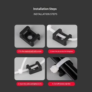 Support de câble en nylon PA66 en forme de selle HC, pince à fil, support de trou de vis, gestionnaire de câbles fixe en intérieur, pièce de positionnement de câble, pince à fil - Product Image 4