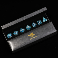Jeu de dés MINI PLANET DND Blue Dragon Eye Liquid Core Dice RPG Donjons & Dragons Vente en gros de dés en résine polyédrique personnalisés faits à la main