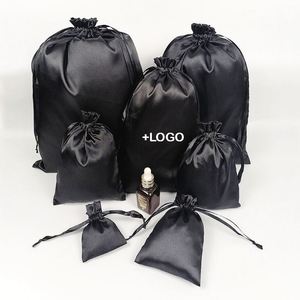 Sac d'emballage cosmétique de luxe personnalisé en satin avec cordon de serrage pour perruques, rangement anti-poussière, bijoux et sacs cadeaux en satin - Product Image 2