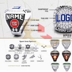 แหวนแชมป์ XILAI สั่งทำโลโก้ได้ ปรับแต่ง<span class=keywords><strong>ชื่อ</strong></span>และหมายเลขผู้เล่น แหวนฟุตบอล บาสเกตบอล คุณภาพสูง - Product Image 2