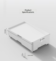 Support de mangeoire surélevé réglable en PP avec tiroir amovible, compatible avec les distributeurs automatiques pour chats et chiens
