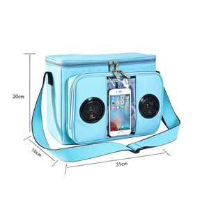 Sac isotherme ultra-fin en polyester avec fermeture éclair frontale, étanche, Bluetooth, pour boissons et aliments, avec haut-parleurs et subwoofer intégrés - Product Image 4