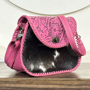 Bolso Bandolera de Cuero Vacuno Hecho a Mano Estilo Occidental con Patrón Floral Grabado, Bolso Boho Vintage para Mujer con Correa Ajustable - Product Image 4