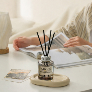 Aikun - Venta al por Mayor de Ambientador de Aromaterapia para Inodoros, con Aroma a Té Blanco de Gardenia, 150 ml, de Larga Duración, para Interiores, Dormitorios y Baños, en Envase de Vidrio con Varillas - Product Image 2