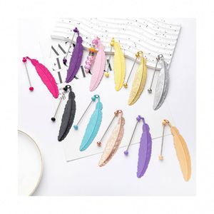 DIY Beaded Feather Bookmarks - <b>Creative</b> Cartoon Page Clips for Kids, Students, & Promotional <b>Gifts</b> - Product Image 1