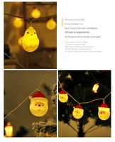 Guirlande lumineuse de Noël LED GD PVC-001, décoration de Noël transfrontalière, bonhomme de neige, Père Noël, boîte à piles suspendue