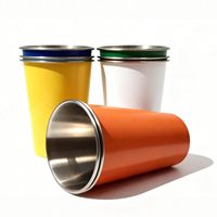 Gobelets empilables colorés Moioco en métal incassable, gobelets réutilisables sans BPA pour le camping, les voyages, les activités de plein air