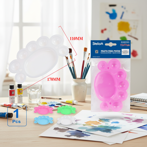 Tavolozza per Miscelazione Colori in Plastica con Motivo Circolare Peiyong 17x11cm Resistente per Materiali Artistici - Product Image 3