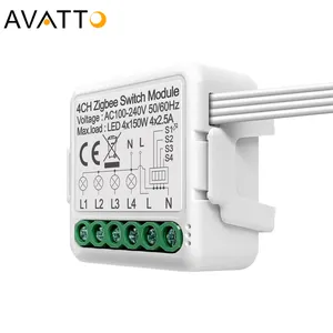 Tuya Zigbee 3.0 Light Switch Module Smart Mini Size Supports 2 Way Control Works With Alexa Google Home