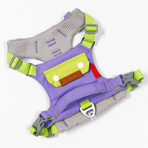 Wholesale Custom Size <b>Black</b> Dog Chest <b>Harness</b> Adjustable Soft Breathable Polyester Fabric Pet Jacket Solid Fashion Ribbons - Product Image 3