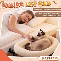 Lit de bureau pour chat en bois souple avec motif imprimé, hauteur réglable, hamac pour usage intérieur