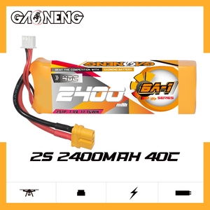 Batterie LiPo RC GAONENG GNB BA-1 Série 2400mAh 2S 7.4V 40C XT60 pour voitures RC 1/12 1/14 1/16, LC Racing Truggy Traxxas 1/16 E-Revo - Product Image 2