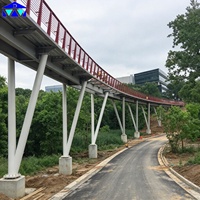 Pont en structure d'acier préfabriqué haute résistance, pont Bailey à double treillis, portée de 100 m pour passage piétonnier