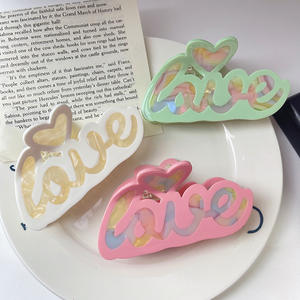 กิ๊บติดผมอะซิเตทสีสันสดใส ลายคำว่ารักหวานๆ สำหรับ<span class=keywords><strong>วัน</strong></span>วาเลนไทน์ ของ YJL  กิ๊บติดผมแฟชั่นสำหรับสาวๆ  แบบปรับแต่งได้ - Product Image 1