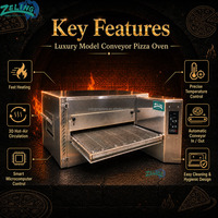 Commerciële 32 inch transportbandpizzaoven, elektrisch/gas, automatische pizza bakapparatuur voor bakkerijen