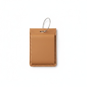 Étiquette de bagage en cuir PU avec rabat de confidentialité, porte-adresse dissimulé, boucle en acier inoxydable, logo personnalisé, cadeau d'entreprise pour les voyages - Product Image 2