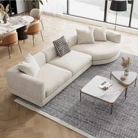 Canapé d'angle italien personnalisable, style Wabi-Sabi, crème nordique, une place, rembourrage en éponge, tissu technique, luxe léger moderne