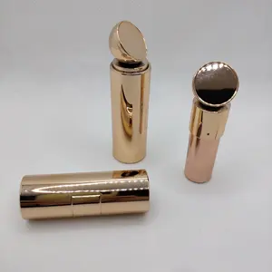 Hot Bán Nổ Son Môi Ống Vòng Đầu Nhãn Nhựa Mỹ Phẩm Rỗng Sáng Bóng Rose Gold Son Môi Container Ống Trong Gói