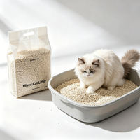 Litière pour chat en amidon de maïs et tofu, sûre pour toutes les espèces, durable, compostable, sable pour chat en vrac, vente en gros, emballage sur mesure