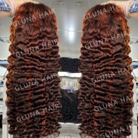 Perruque Lace Front HD Transparente 13x4 Cheveux Humains Naturels Bruts Birmans Bouclés 100% Véritables # Perruques couleur bordeaux 99J pour femmes noires, vente en gros