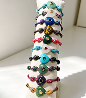 Pendentif cœur en pierre naturelle colorée CH-LAP2069, micro-pavé de zircon multicolore, accessoire cœur, bijoux en gros