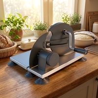 Coupe-pain manuel pliable en acier inoxydable pour pain au levain, réutilisable, avec manivelle