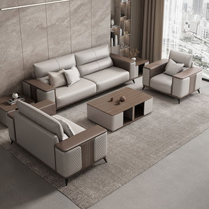 Conjunto de Oficina Ejecutiva de Cuero de 3 Plazas con Otomana, Modular, Personalizable, para Hotel Comercial, Proveedor Mayorista de Grado OEM FA-YN-316 - Product Image 2