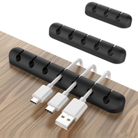 Soportes de Clip de Cable de silicona, autoadhesivos, gestión de Cables bien organizada