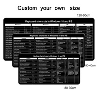Tapis de souris pour clavier de jeu avec raccourcis personnalisés PS, taille XL, résistant à l'eau, anti-rayures, bord cousu, tapis de bureau en caoutchouc, en stock