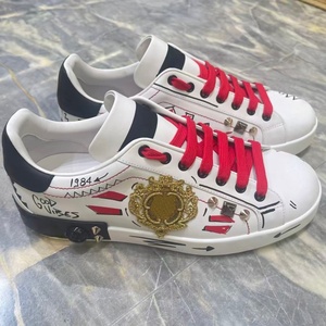 Zapatos de Diseñador Bordados de Lujo, Zapatos Casuales de Skateboard con Estilo Graffiti para Hombre, Logotipo Personalizable - Product Image 2