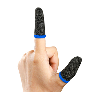 Zilveren vezel mobiele vingerhoesjes touchscreen game controller zweetbestendige handschoenen telefoon gaming - Product Image 2