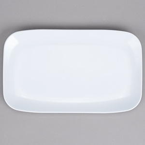 Plateau classique blanche à plateau gâteaux, grande Assiette rectangulaire blanche, plateau de fruits de luxe en plastique mélamine de 46cm - Product Image 3